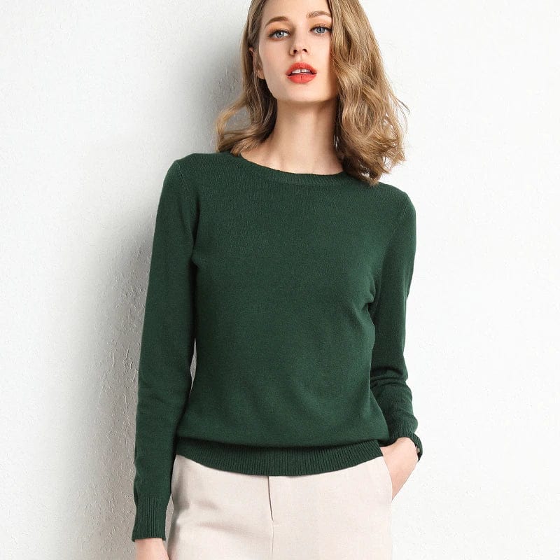 Women’s Classic Long-Sleeve Round-Neck Sweater