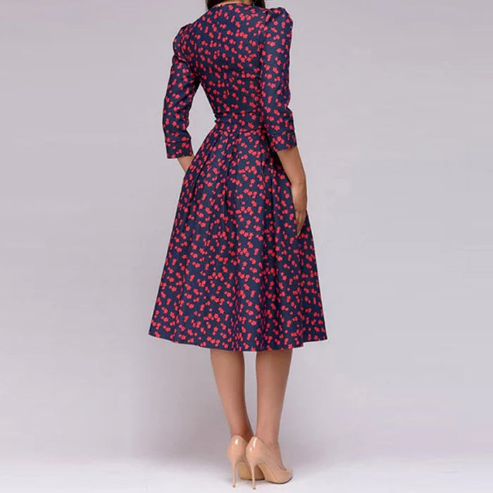 Patricia | Women's A-Line Midi Dress with Pockets