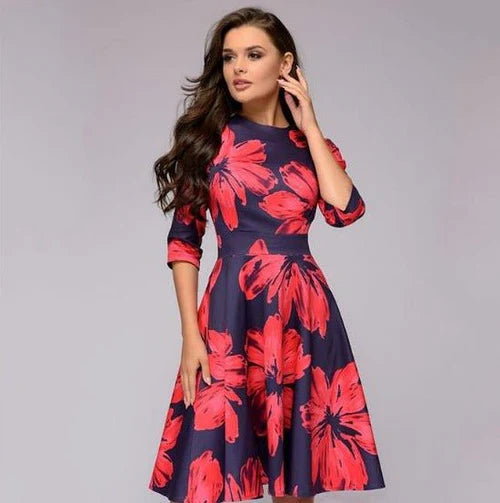 Patricia | Women's A-Line Midi Dress with Pockets