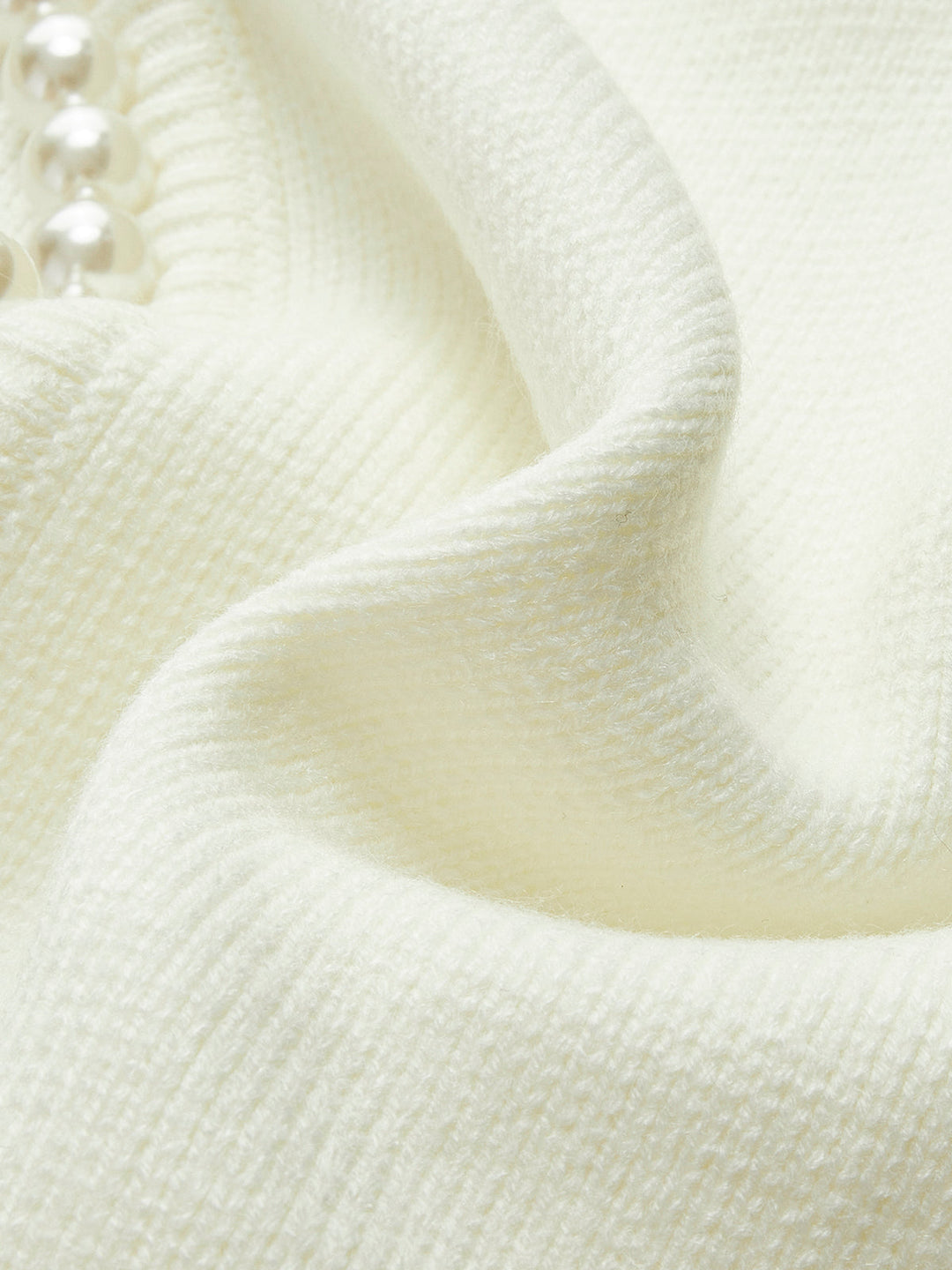 Women's Pearl Trim Distressed Hem Cardigan
