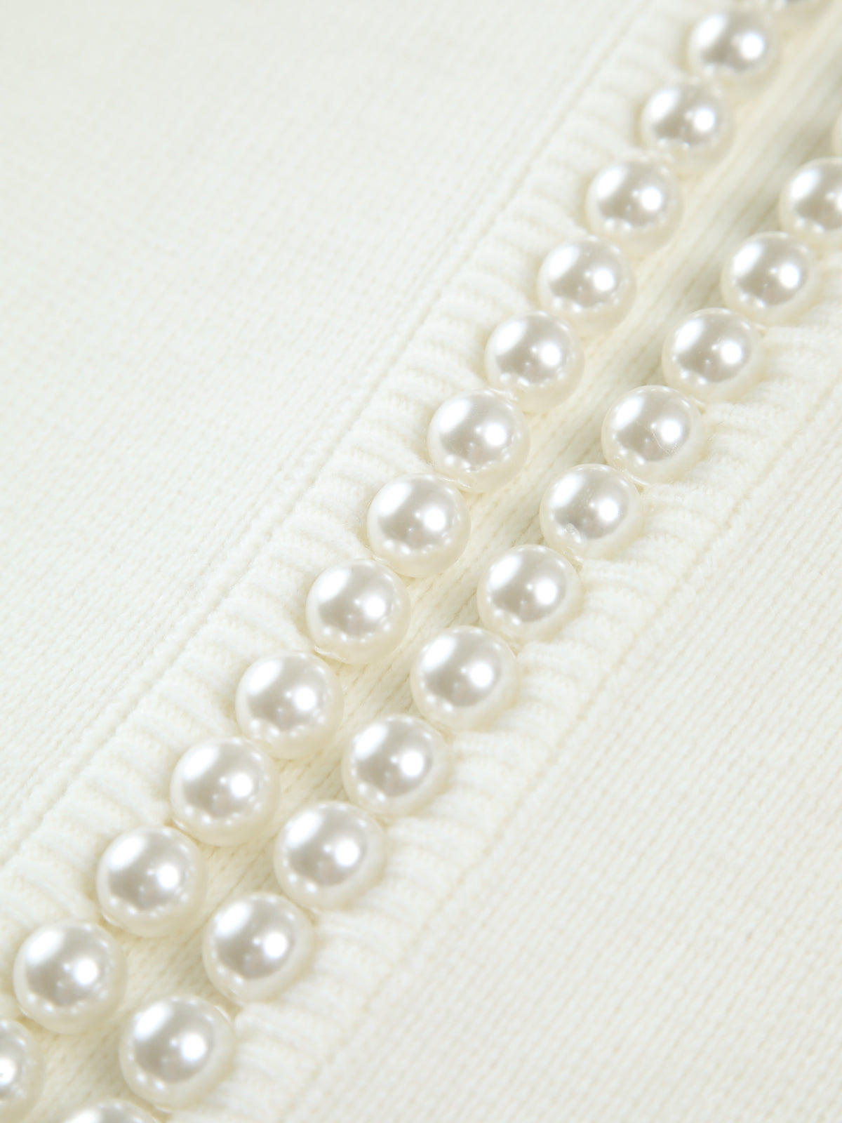 Women's Pearl Trim Cardigan Sweater with Ripped Hem Detail