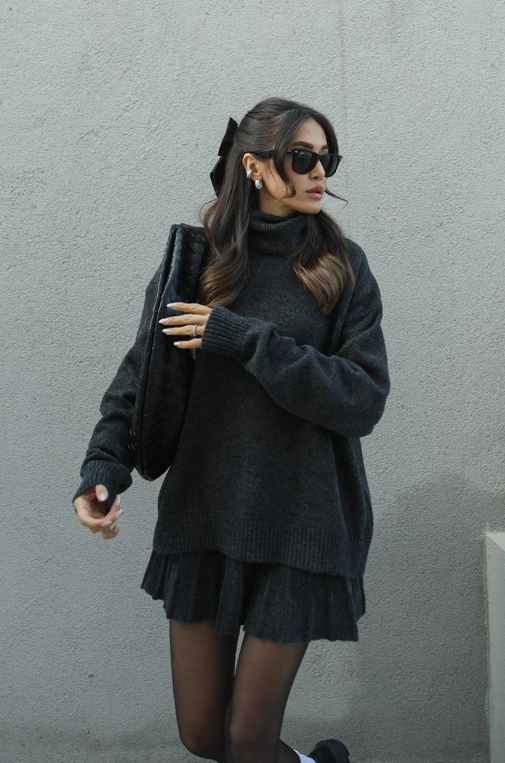 Phoebe | Women's Turtleneck Sweater and Skirt Set