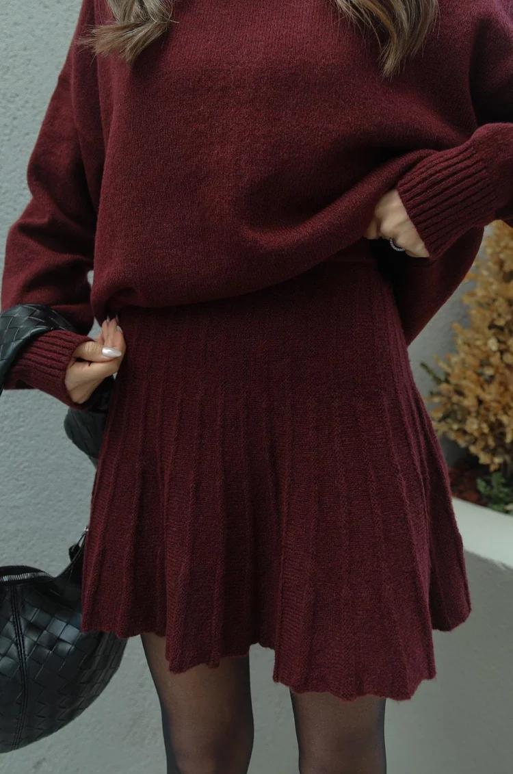 Phoebe | Women's Turtleneck Sweater and Skirt Set