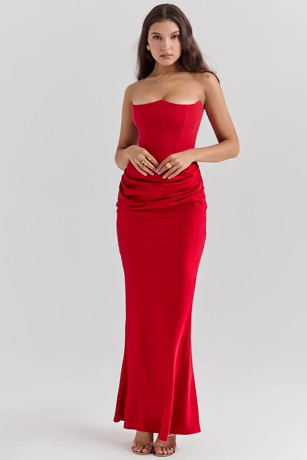 Piper | Women's Strapless Bodycon Midi Dress Alternative