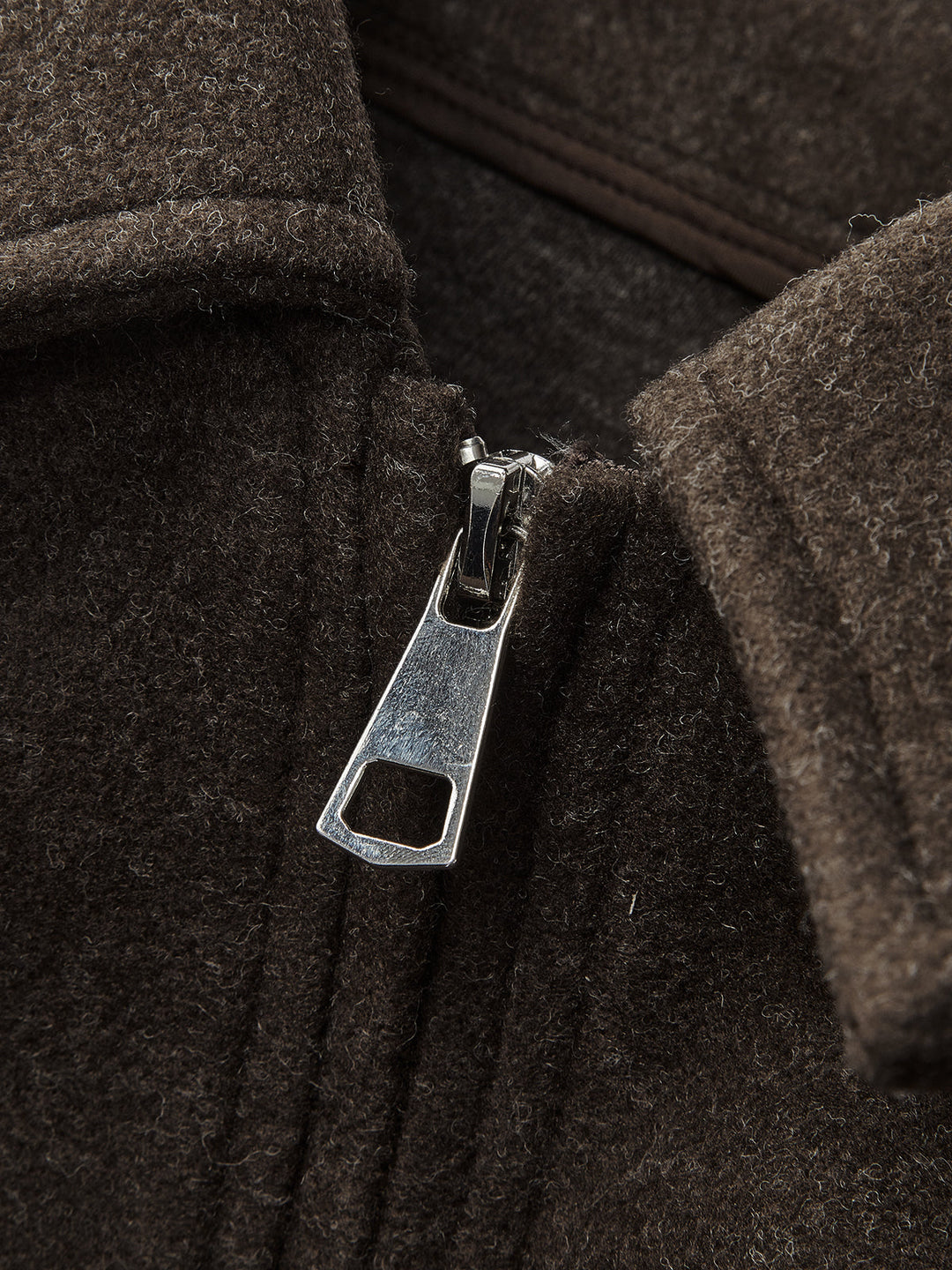 Women's Plain Zipper Tweed Jacket