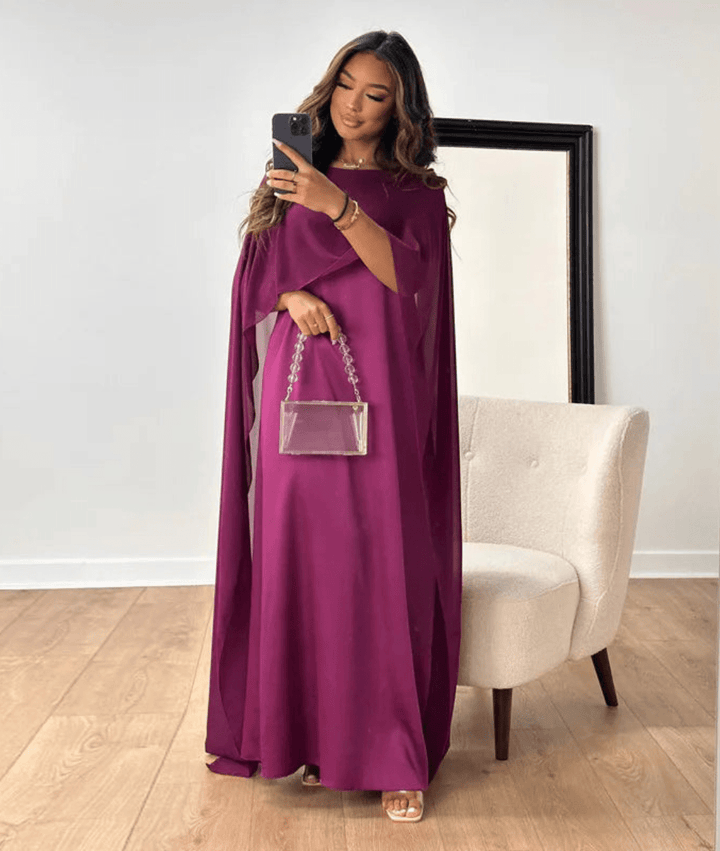 Rachael | Women's Elegant Cape Maxi Dress