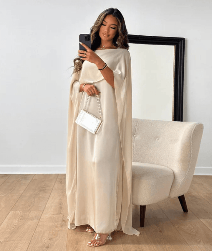 Rachael | Women's Elegant Cape Maxi Dress