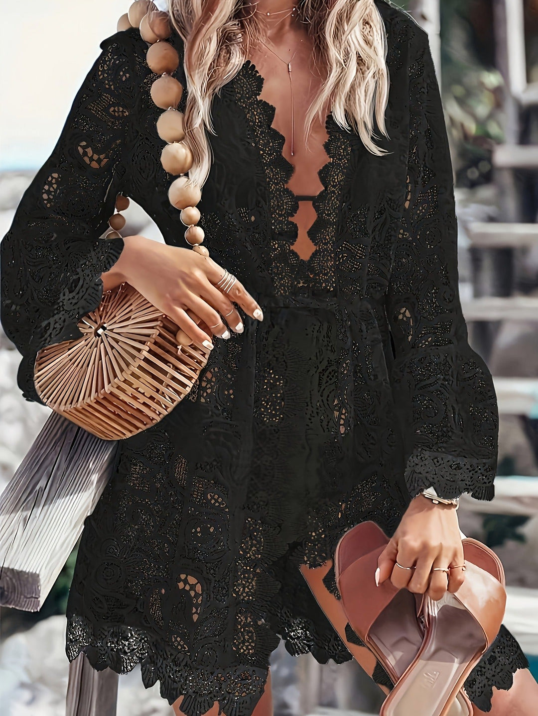Raegan | Women's Lace V-Neck Mini Dress
