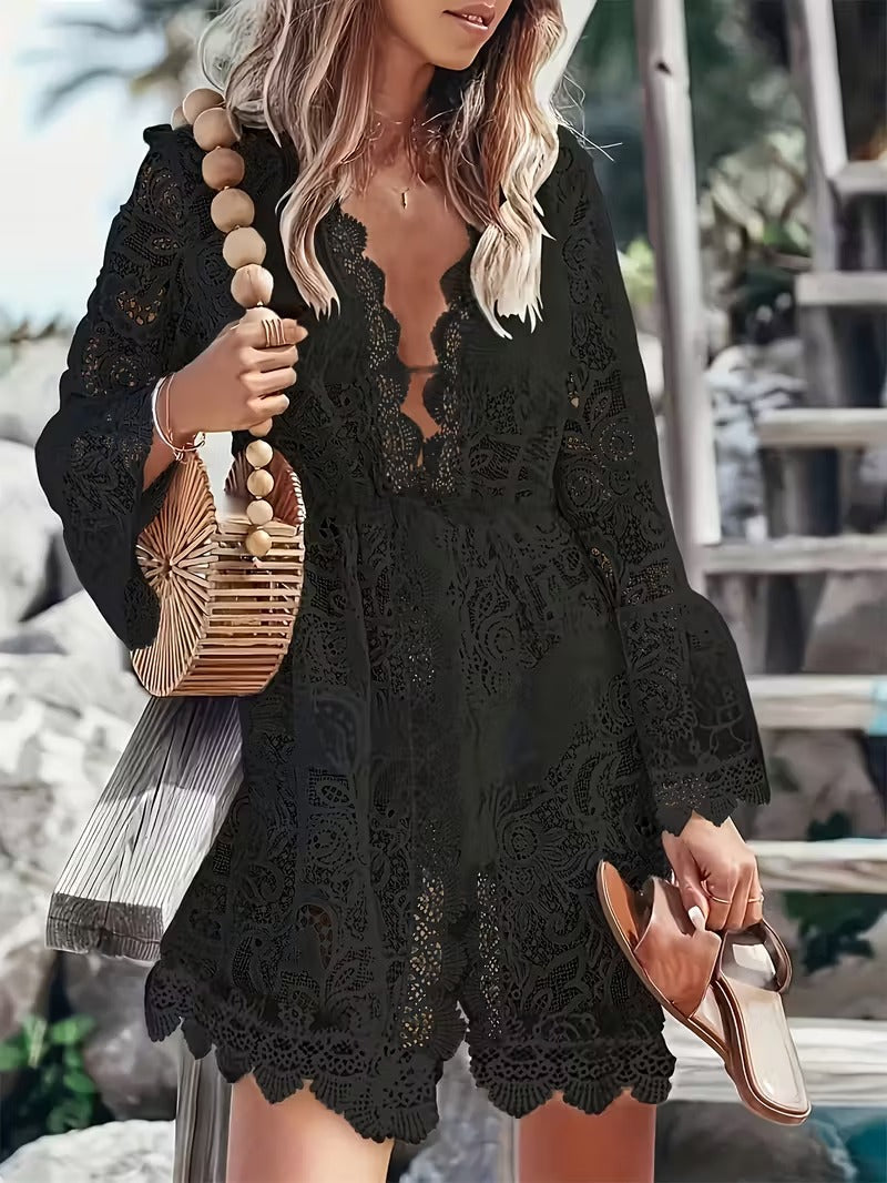 Raegan | Women's Lace V-Neck Mini Dress