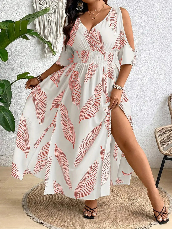 Rochelle | Women's V-Neck A-Line Midi Dress for Effortless Style