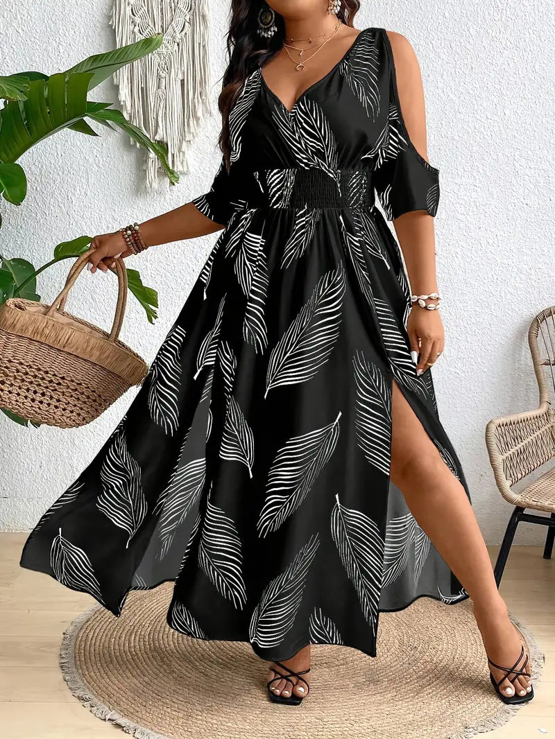 Rochelle | Women's V-Neck A-Line Midi Dress for Effortless Style