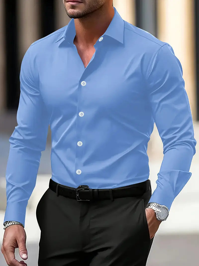 Rudy | Men's Long Sleeve Casual Button-Down Shirt