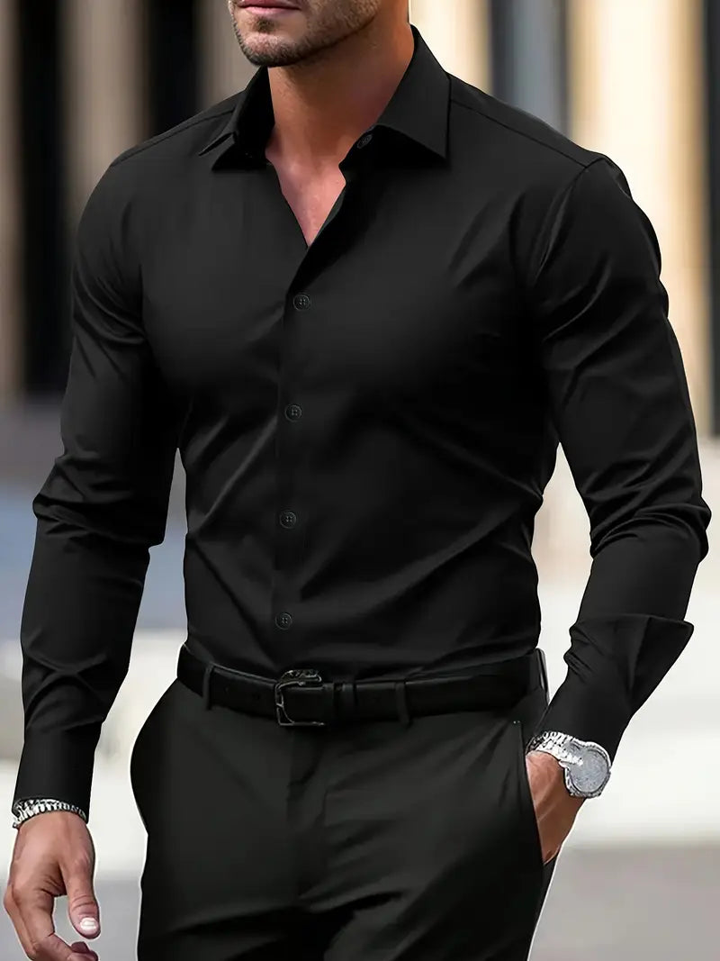 Rudy | Men's Long Sleeve Casual Button-Down Shirt