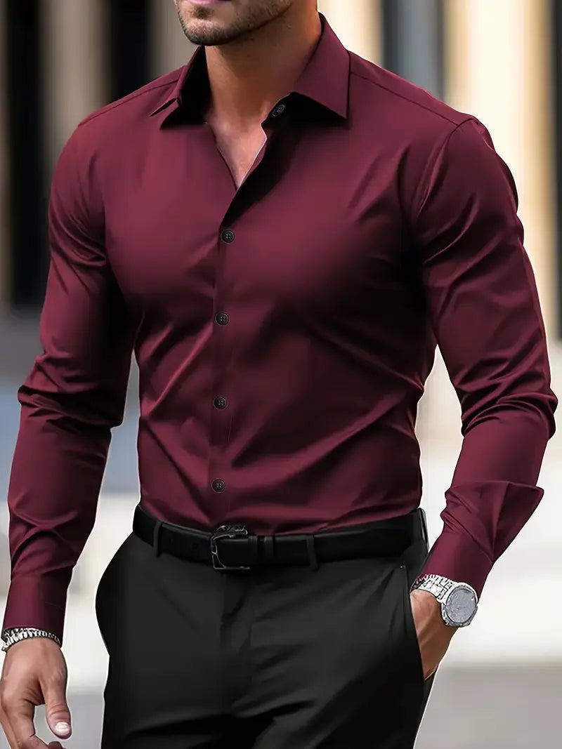 Rudy | Men's Long Sleeve Casual Button-Down Shirt