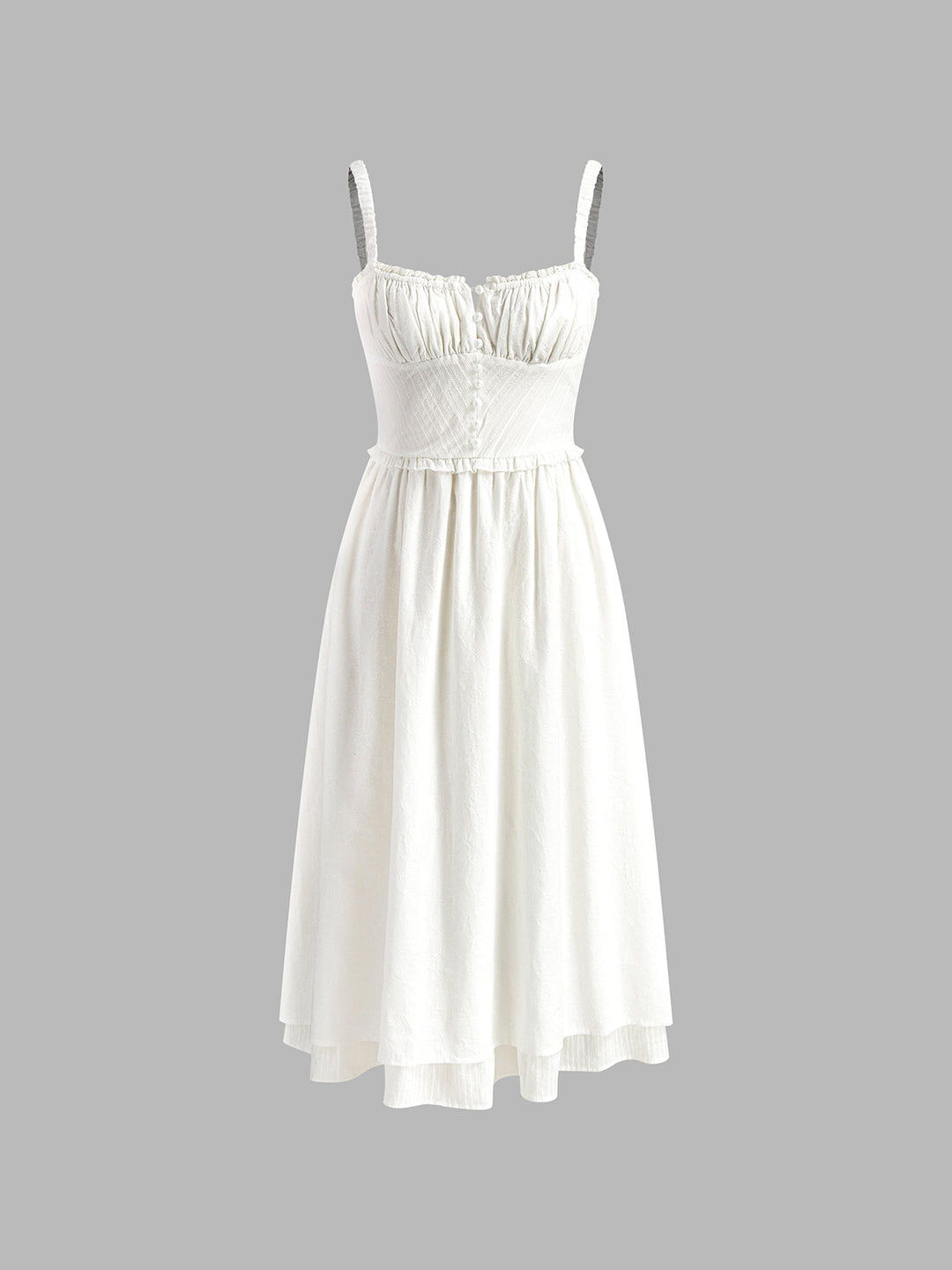 Women's Ruffle Hem Plain Midi Dress
