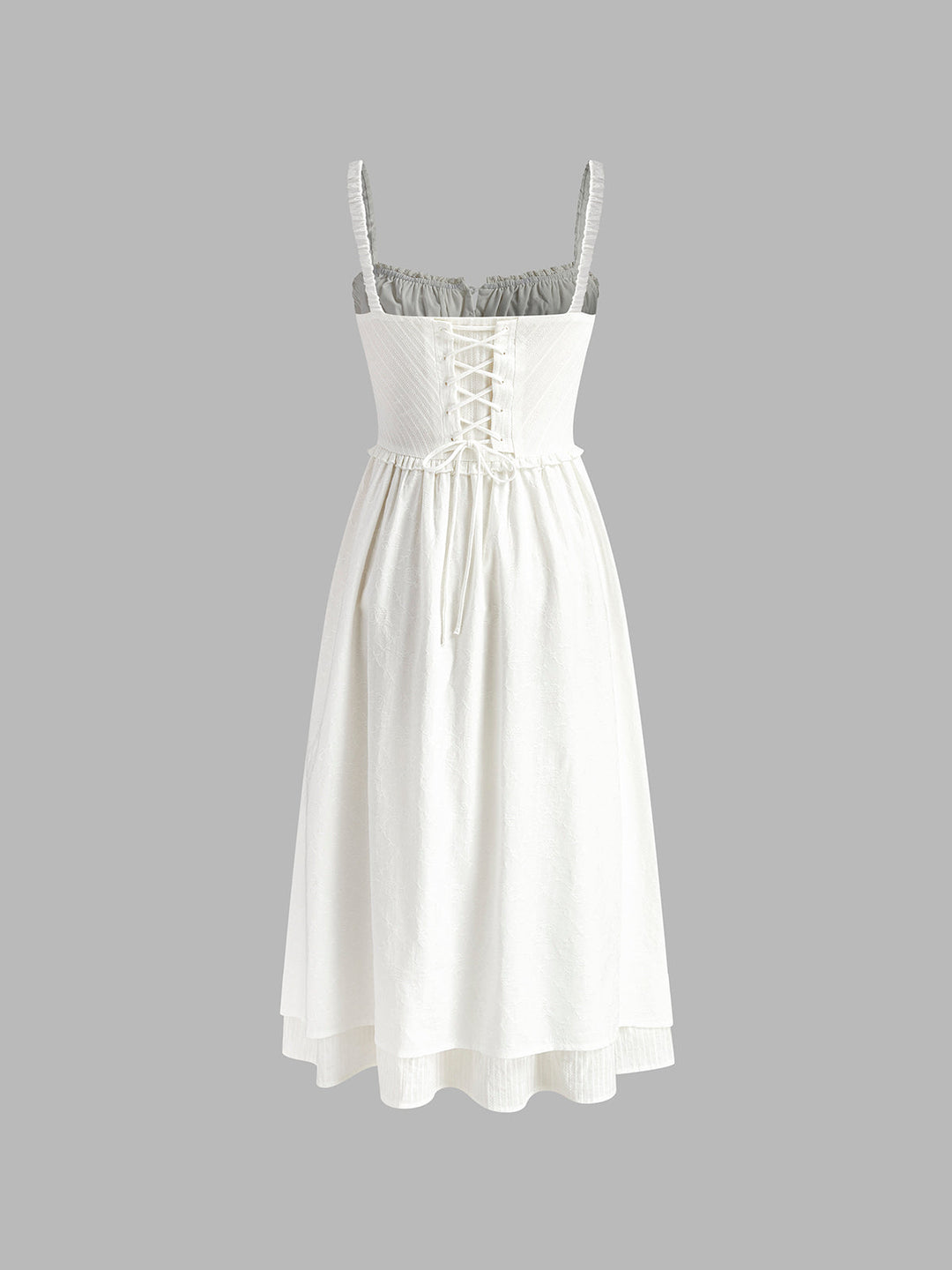 Women's Ruffle Hem Plain Midi Dress