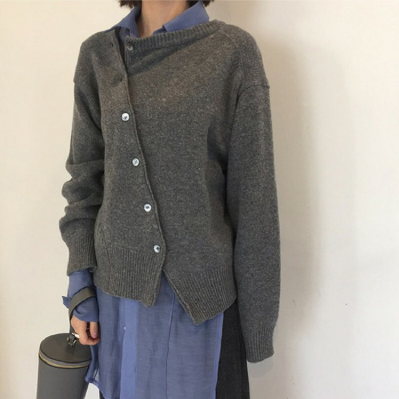 Women's Long Sleeve Cardigan with Button Closure