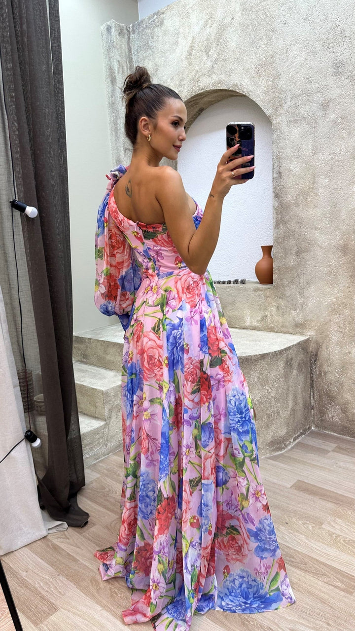 Sabrina | Women's Floral One Shoulder Maxi Dress