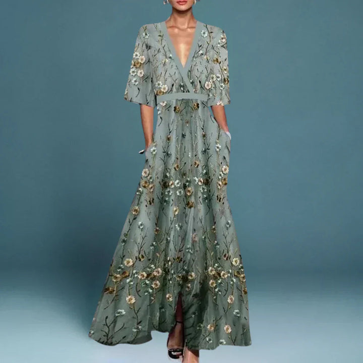Savannah | Women's Floral V-Neck Maxi Dress