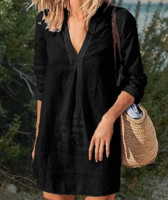 Shelby | Women's V-Neck Long Sleeve Casual Mini Dress