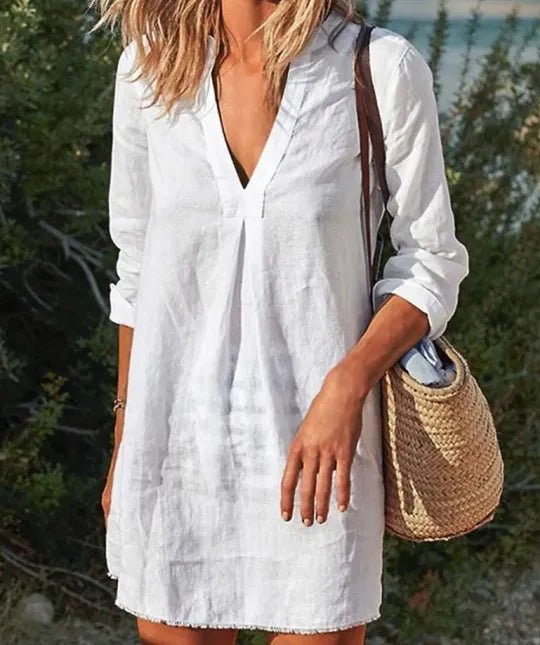 Shelby | Women's V-Neck Long Sleeve Casual Mini Dress