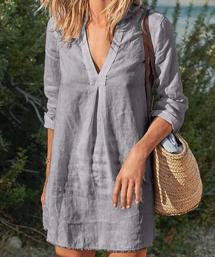 Shelby | Women's V-Neck Long Sleeve Casual Mini Dress