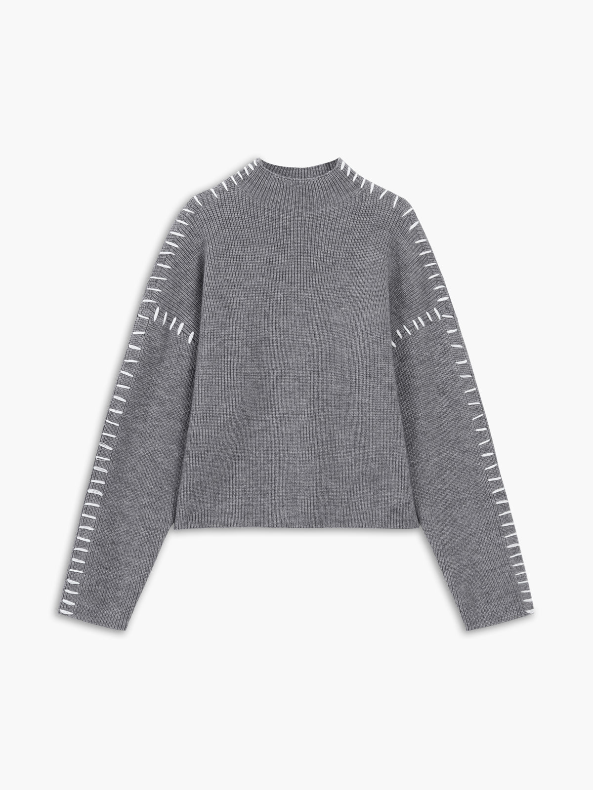 Oversize-Pullover für Damen mit kurzem Stehkragen und weichem, lässigem Strick