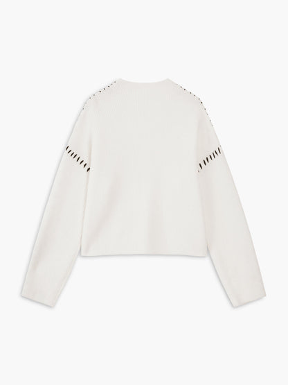 Oversize-Pullover für Damen mit kurzem Stehkragen und weichem, lässigem Strick