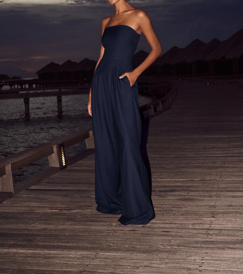 Women's Strapless Jumpsuit with Stylish Design