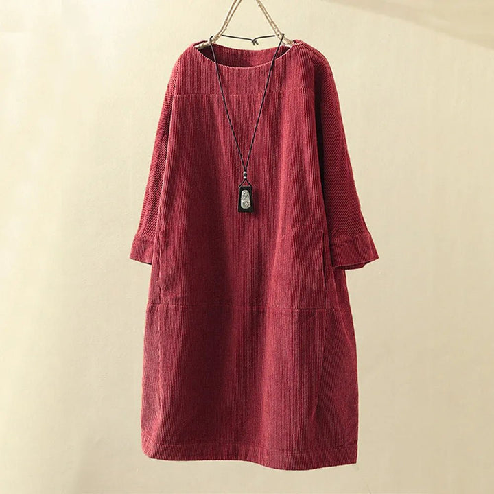 Sofia | Women's Long Sleeve A-Line Midi Dress for Effortless Style