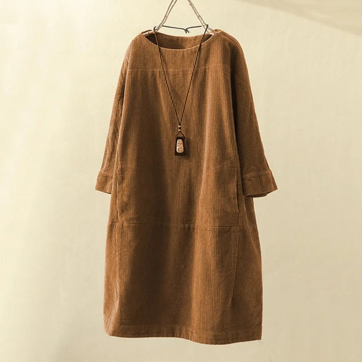 Sofia | Women's Long Sleeve A-Line Midi Dress for Effortless Style