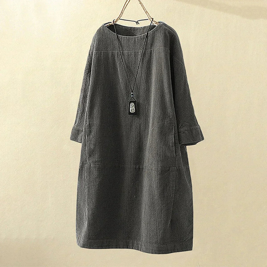 Sofia | Women's Long Sleeve A-Line Midi Dress for Effortless Style