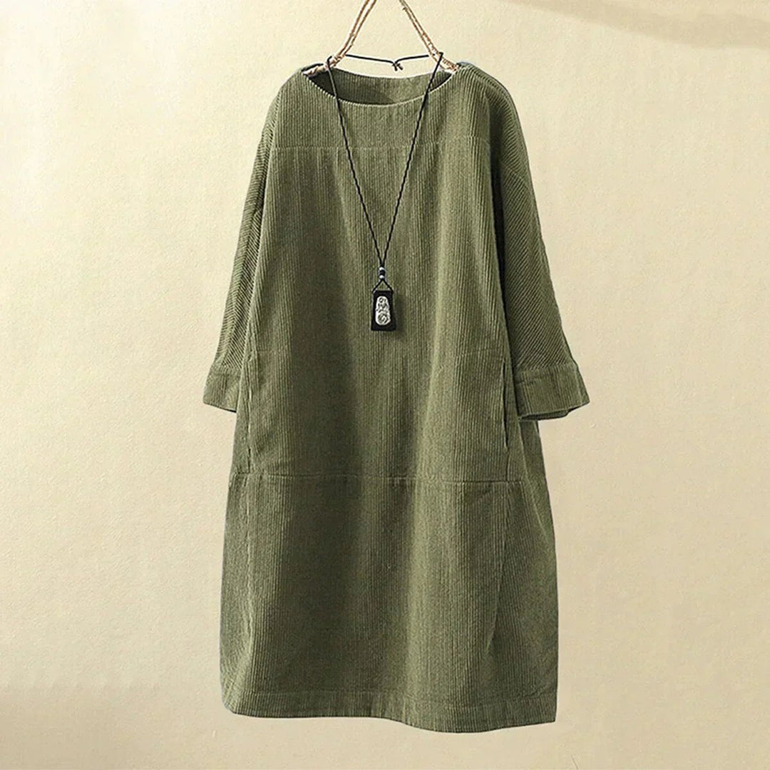 Sofia | Women's Long Sleeve A-Line Midi Dress for Effortless Style