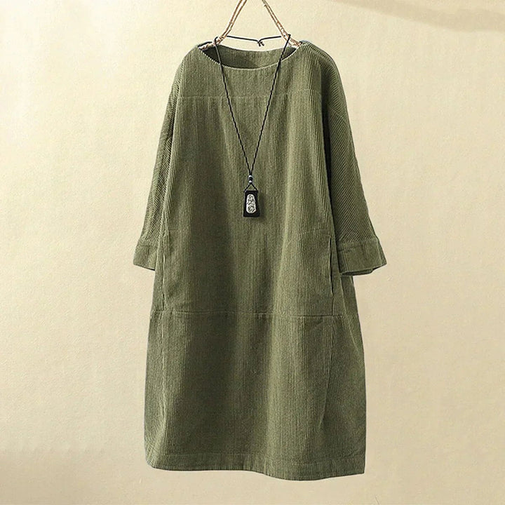 Sofia | Women's Long Sleeve A-Line Midi Dress for Effortless Style