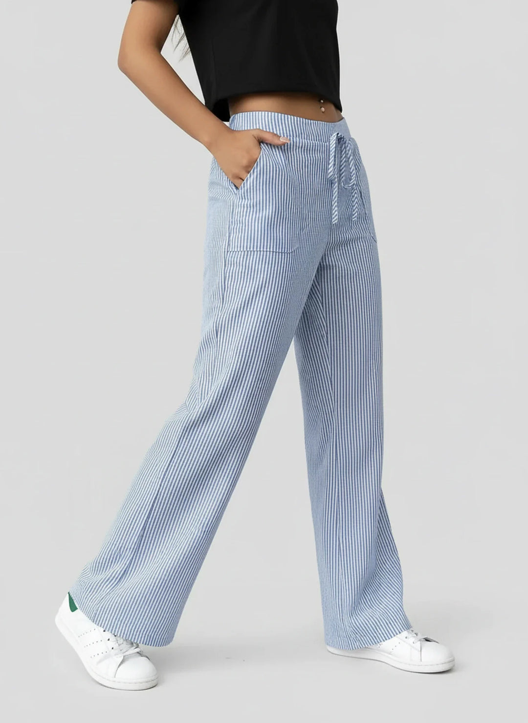 Chic Striped Wide Leg Pants for Women
