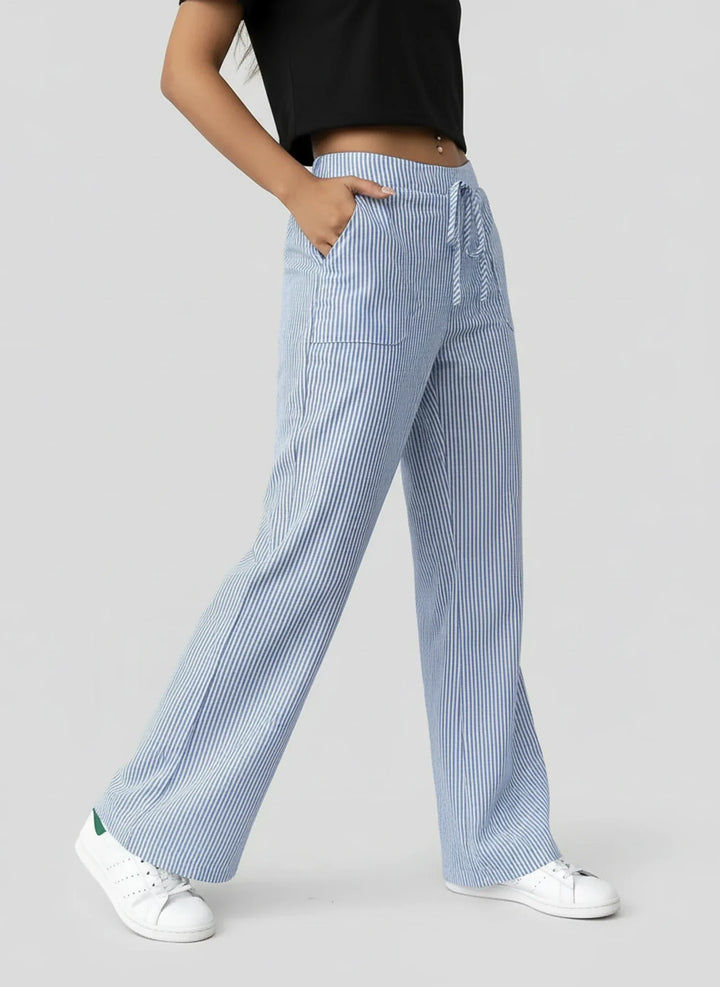 Chic Striped Wide Leg Pants for Women