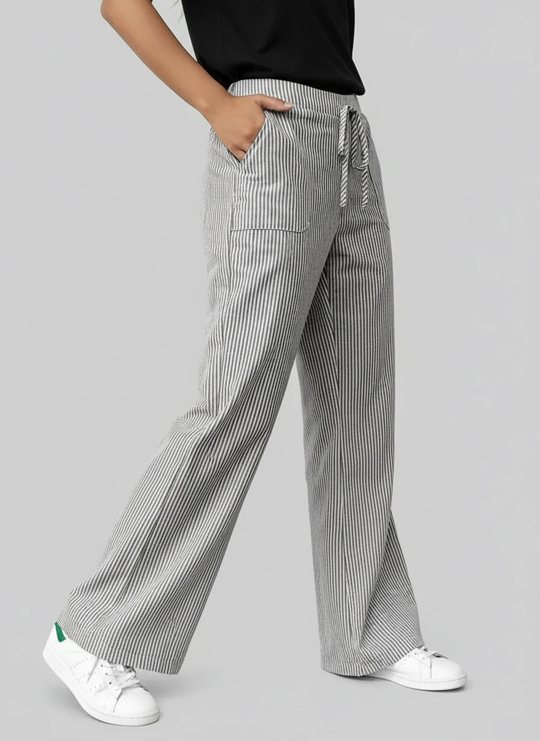 Chic Striped Wide Leg Pants for Women