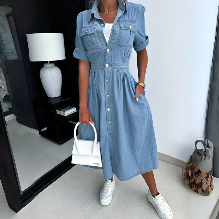 Sue | Women's Casual Button-Down Midi Dress