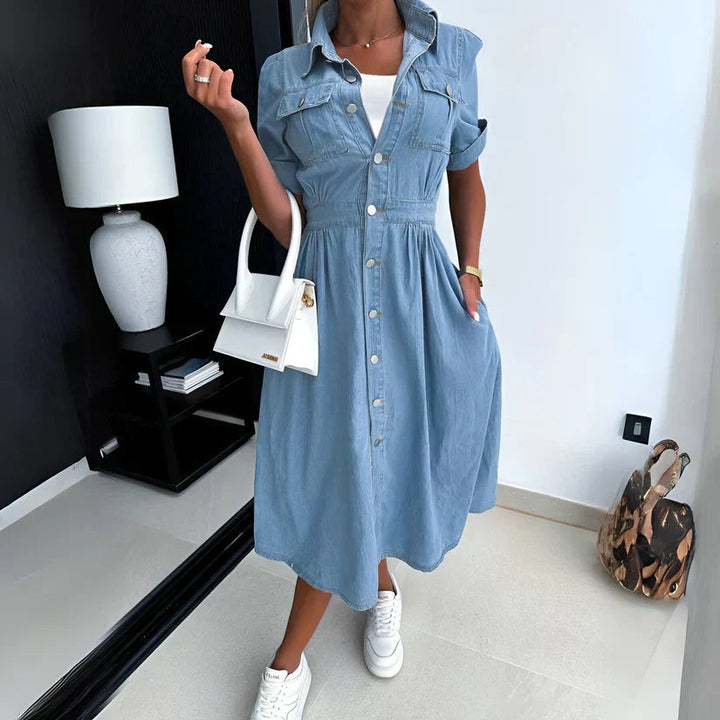 Sue | Women's Casual Button-Down Midi Dress
