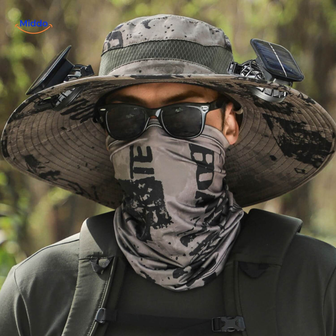 Men's Solar-Powered Hat with Fan and UV Protection