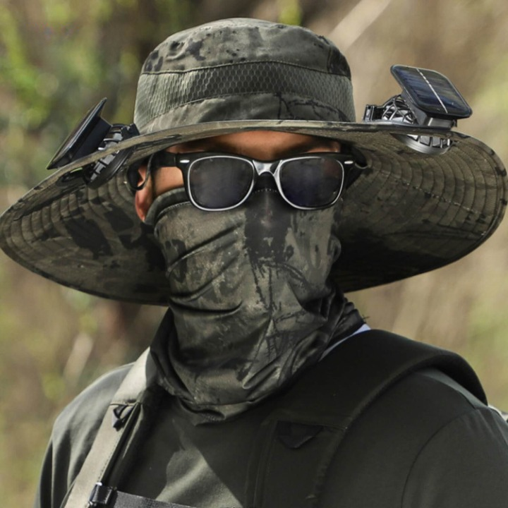 Men's Solar-Powered Hat with Fan and UV Protection