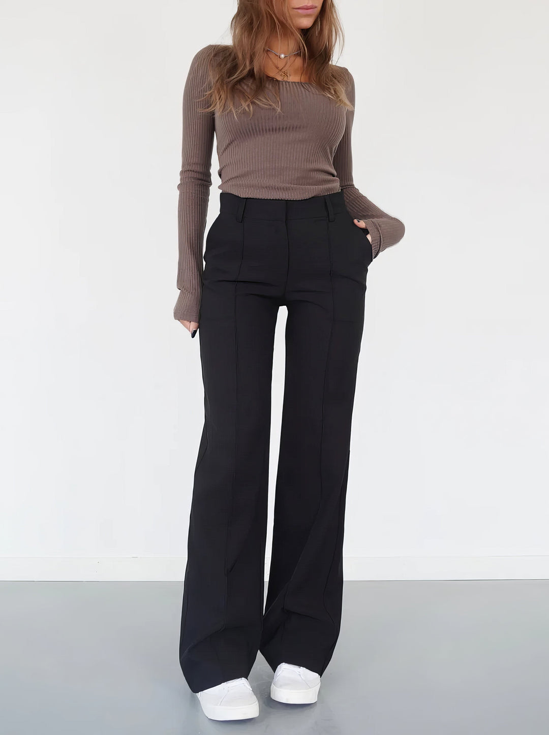 Women's Wide-Leg Office Trousers | Professional Attire