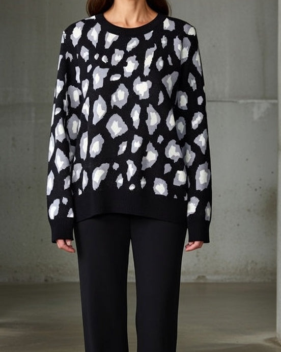 Tabitha | Women's Relaxed Fit Leopard Print Sweater Ensemble
