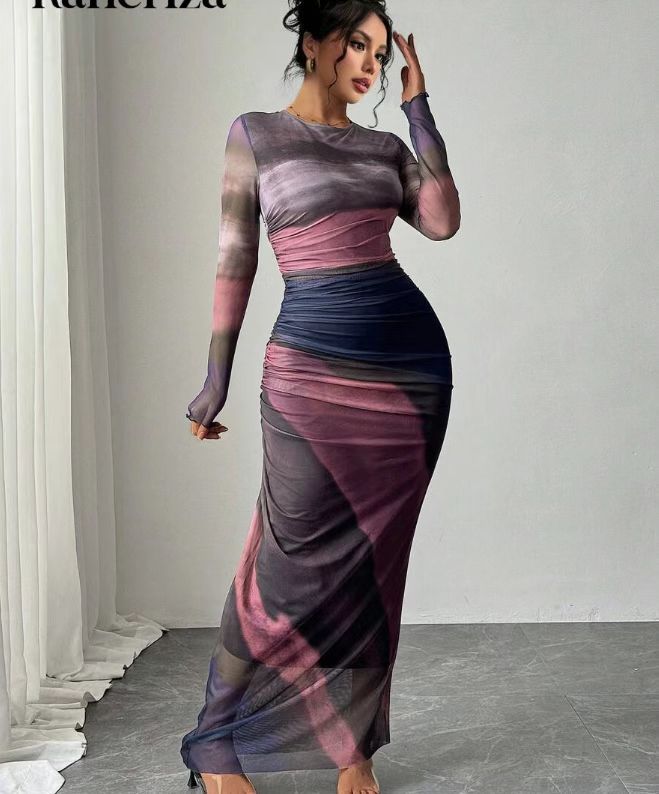 Tatum | Women's Long Sleeve Bodycon Maxi Dress