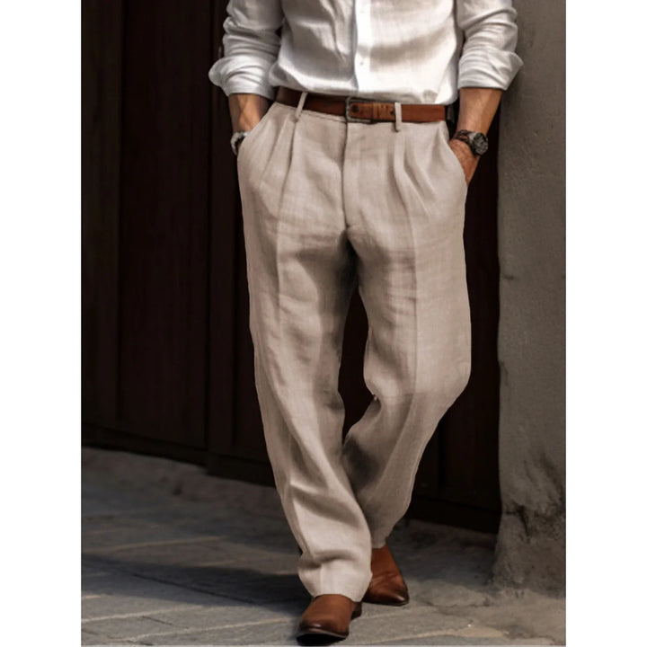 James | Men's Pleated Linen Trousers