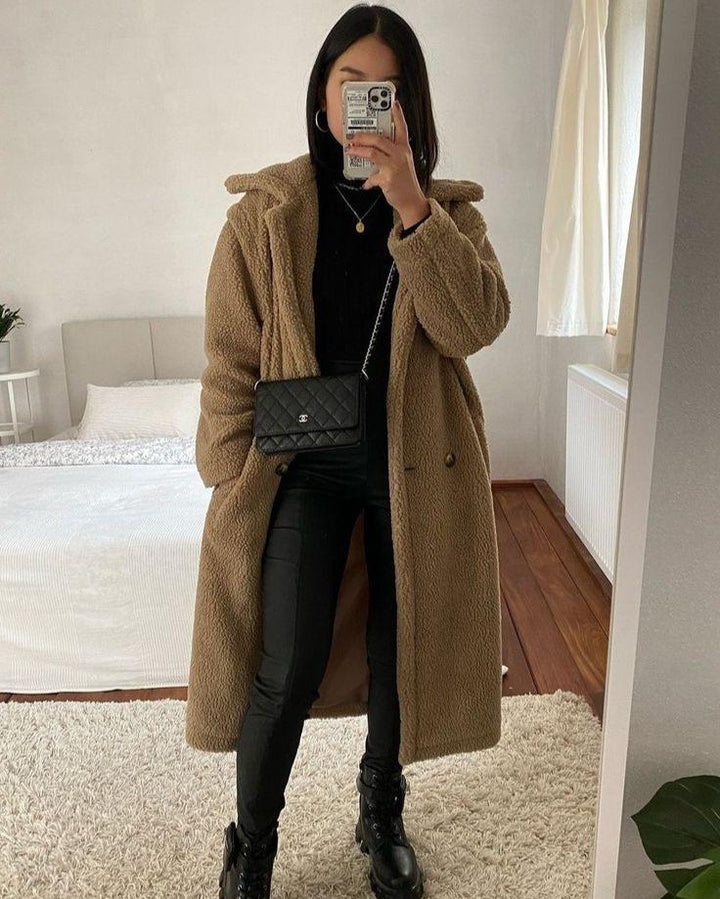 Women's Long Teddy Coat