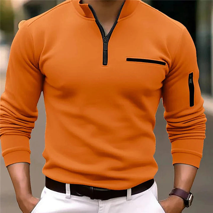 Men's Stylish Quarter-Zip Sweater for Winter Wear