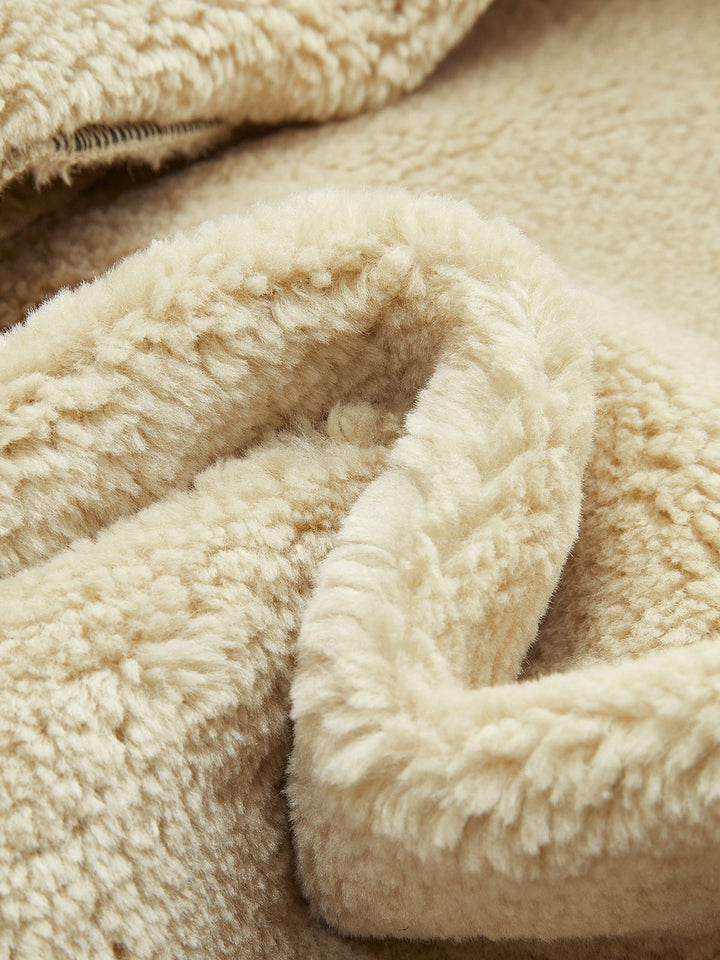 Women's Shearling Leather Flight Jacket with Sherpa Lining
