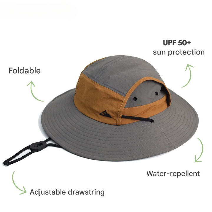 Men's Foldable Outdoor Sun Hat with UV Protection UPF 50+