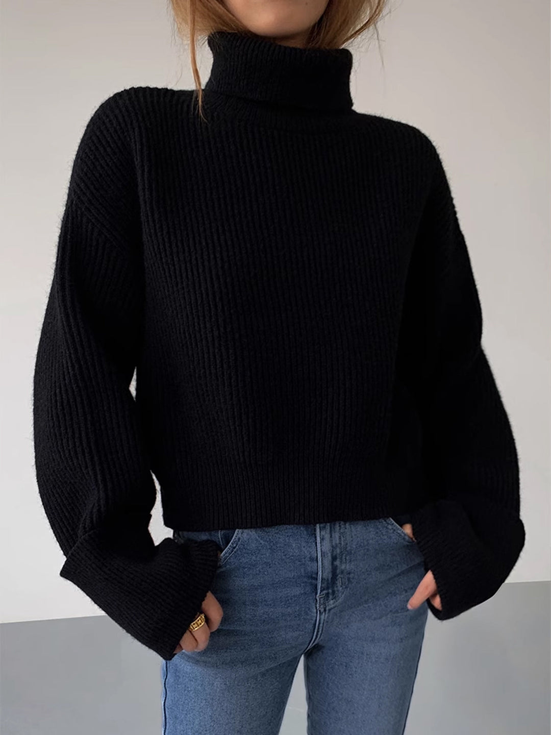 Women's Ribbed Turtleneck Warm Sweater